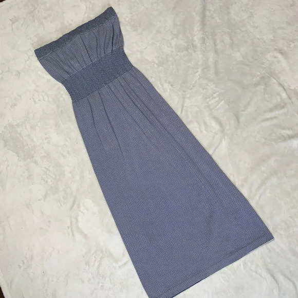 Lark + Grey EUC Strapless Striped Maxi Dress size S - Picture 1 of 6